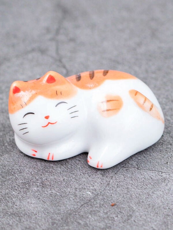 Orange Lucky Cat Spisepindeholder