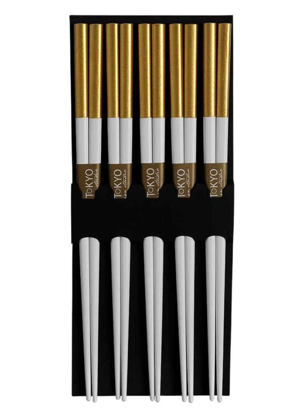 White gold spisepindesæt 5 sæt